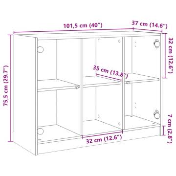 Sideboard White 101.5x37x75.5 cm Engineered Wood