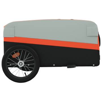 Bike Trailer Black and Orange 45 kg Iron