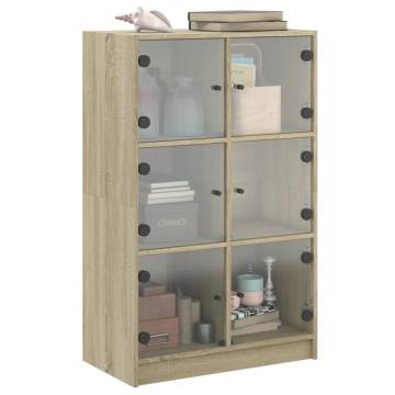 Highboard with Doors Sonoma Oak 68x37x109 cm Engineered Wood