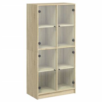 Highboard with Doors Sonoma Oak 68x37x142 cm Engineered Wood