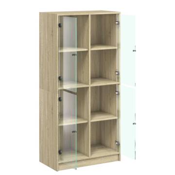 Highboard with Doors Sonoma Oak 68x37x142 cm Engineered Wood