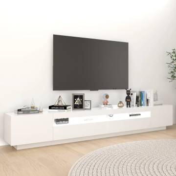 TV Cabinet with LED Lights White 260x35x40 cm