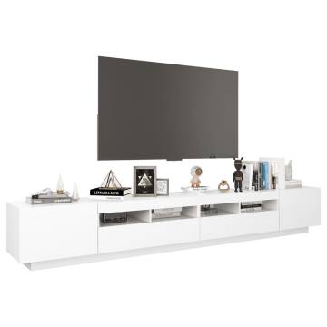 TV Cabinet with LED Lights White 260x35x40 cm