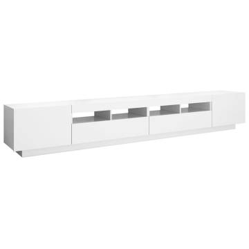 TV Cabinet with LED Lights White 260x35x40 cm