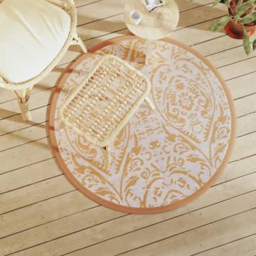 Outdoor Carpet Orange and White Ø120 cm PP