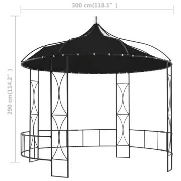 Gazebo 300x290 cm Anthracite Round