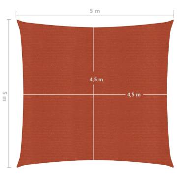 Sunshade Sail 160 g/m² Terracotta 5x5 m HDPE