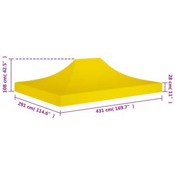 Party Tent Roof 4.5x3 m Yellow 270 g/m²