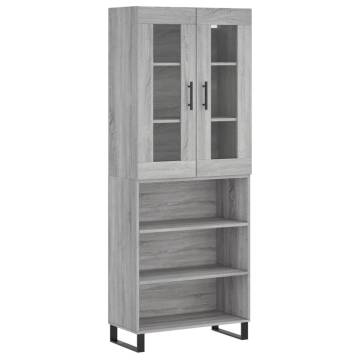 Highboard Grey Sonoma 69.5x34x180 cm Engineered Wood