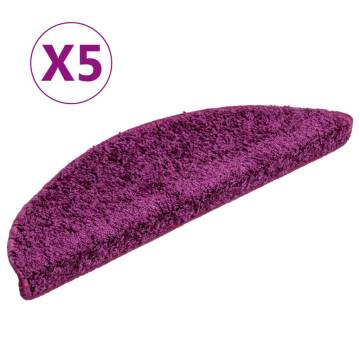 Stair Mats 5 pcs 56x17x3 cm Violet