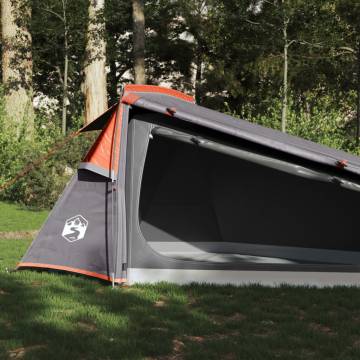 Camping Tent Tunnel 2-Person Grey and Orange Waterproof