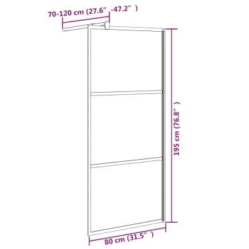 Walk-in Shower Wall 80x195 cm Half Frosted ESG Glass Black