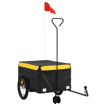 Bike Trailer Black and Yellow 45 kg Iron