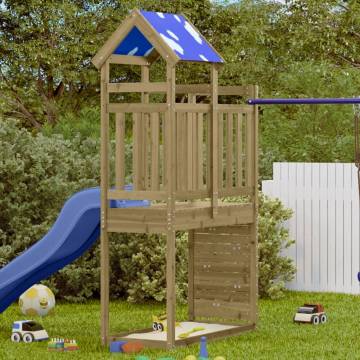 Play Tower with Rockwall 110.5x52.5x215cm Impregnated Wood Pine