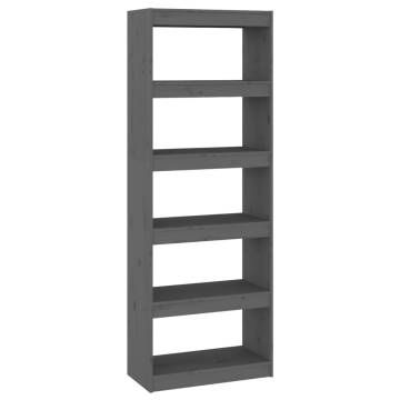 Book Cabinet/Room Divider Grey 60x30x167.5 cm Solid Wood Pine