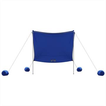 Beach Canopy with Sand Anchors Blue 214x236 cm