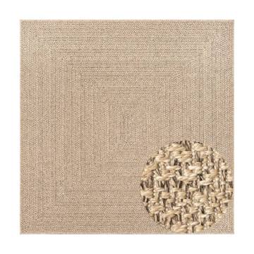 Rug ZIZUR 240x240 cm Jute Look Indoor and Outdoor