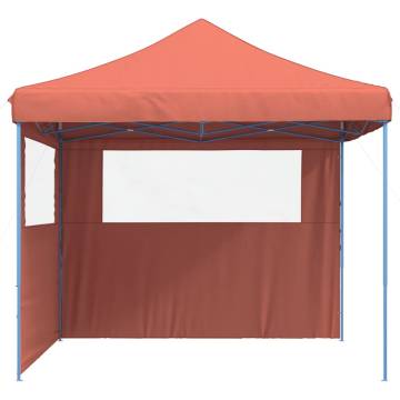 Foldable Party Tent Pop-Up with 2 Sidewalls Terracotta