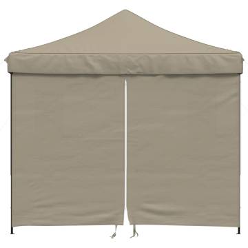 Foldable Party Tent Pop-Up with 4 Sidewalls Taupe