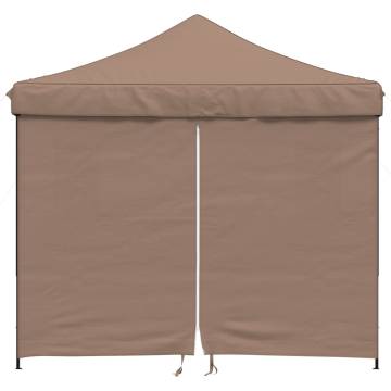 Foldable Party Tent Pop-Up with 4 Sidewalls Brown