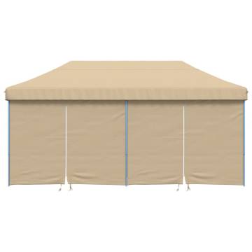 Foldable Party Tent Pop-Up with 4 Sidewalls Beige