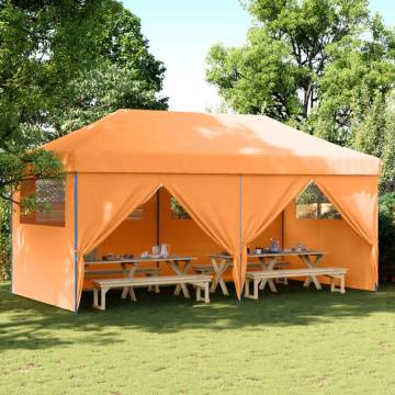 Foldable Party Tent Pop-Up with 4 Sidewalls Orange