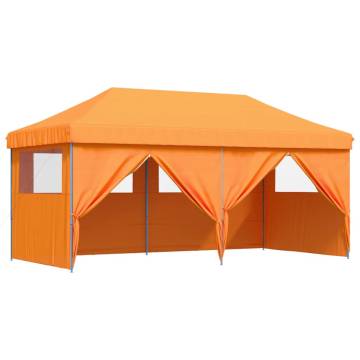 Foldable Party Tent Pop-Up with 4 Sidewalls Orange