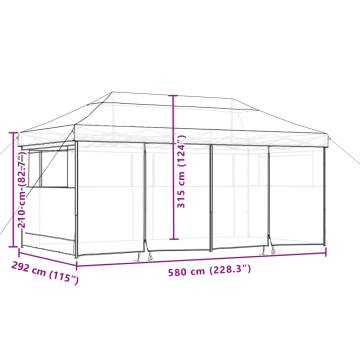 Foldable Party Tent Pop-Up with 4 Sidewalls Orange