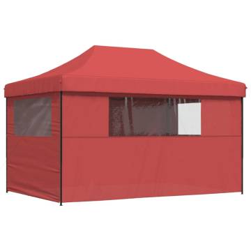 Foldable Party Tent Pop-Up with 4 Sidewalls Burgundy