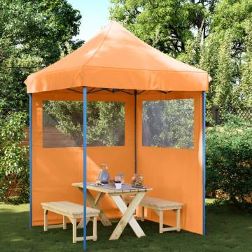 Foldable Party Tent Pop-Up with 2 Sidewalls Orange