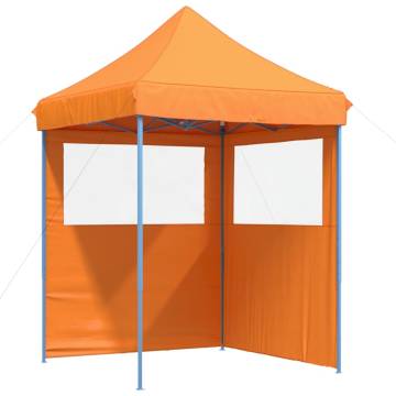 Foldable Party Tent Pop-Up with 2 Sidewalls Orange