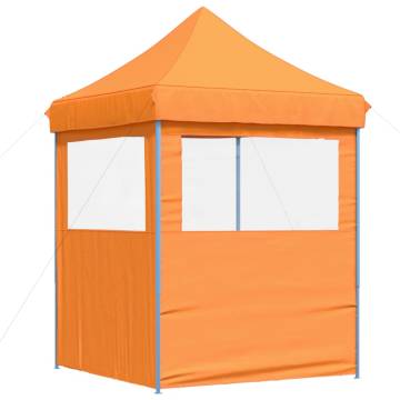 Foldable Party Tent Pop-Up with 2 Sidewalls Orange