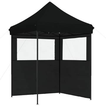 Foldable Party Tent Pop-Up with 2 Sidewalls Black