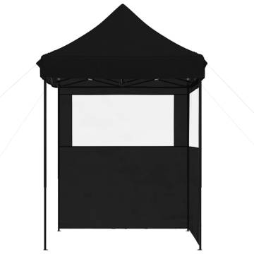 Foldable Party Tent Pop-Up with 2 Sidewalls Black