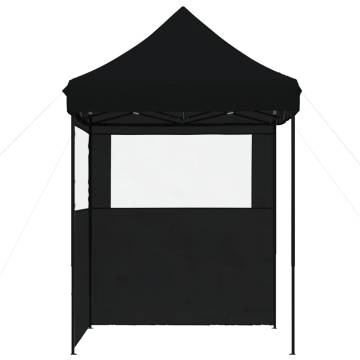 Foldable Party Tent Pop-Up with 2 Sidewalls Black