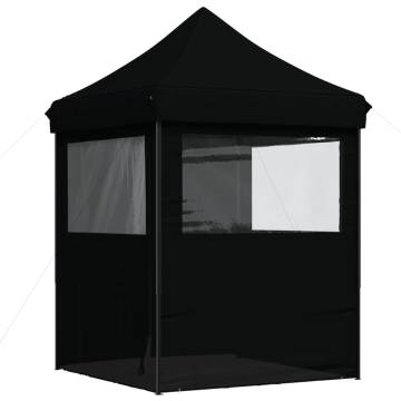 Foldable Party Tent Pop-Up with 4 Sidewalls Black