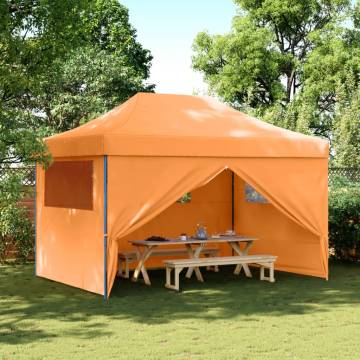 Foldable Party Tent Pop-Up with 4 Sidewalls Orange