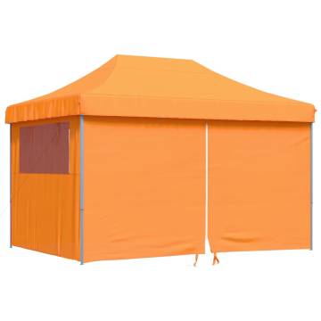 Foldable Party Tent Pop-Up with 4 Sidewalls Orange