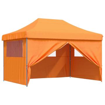 Foldable Party Tent Pop-Up with 4 Sidewalls Orange