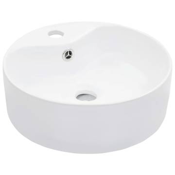 Wash Basin with Overflow 36x13 cm Ceramic White