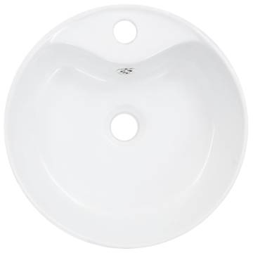 Wash Basin with Overflow 36x13 cm Ceramic White