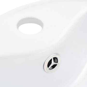 Wash Basin with Overflow 36x13 cm Ceramic White