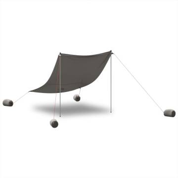 Beach Canopy with Sand Anchors Grey 214x236 cm