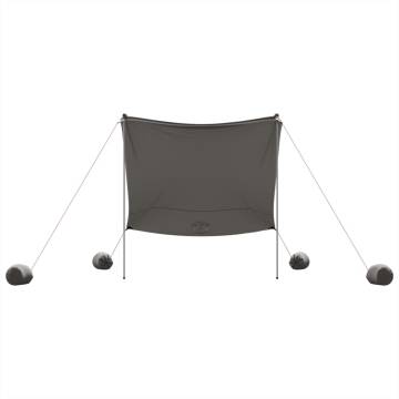 Beach Canopy with Sand Anchors Grey 214x236 cm