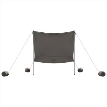 Beach Canopy with Sand Anchors Grey 214x236 cm