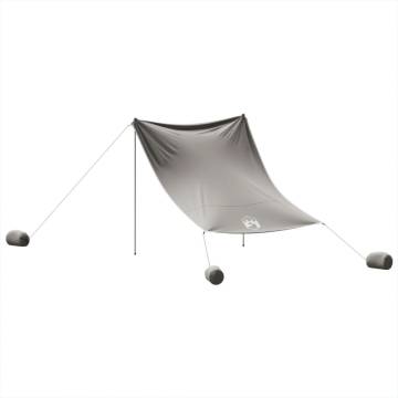 Beach Canopy with Sand Anchors Grey 214x236 cm