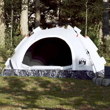 Camping Tent 4-Person White Blackout Fabric Quick Release