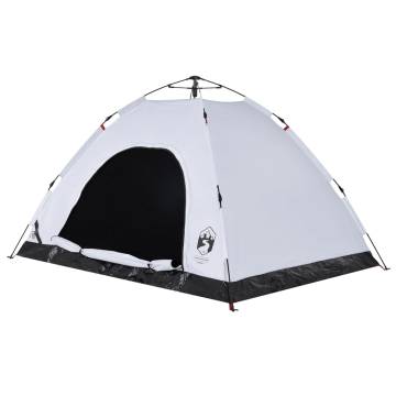 Camping Tent 4-Person White Blackout Fabric Quick Release