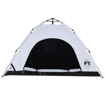 Camping Tent 4-Person White Blackout Fabric Quick Release