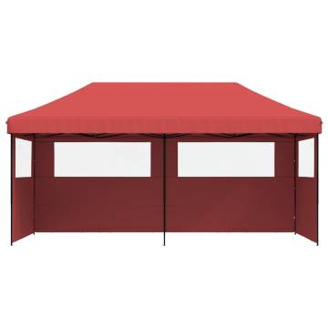 Foldable Party Tent Pop-Up with 3 Sidewalls Burgundy